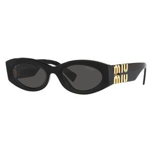 New MIU MIU Black Round SMU11W 1AB-5S0 Sunglasses Women